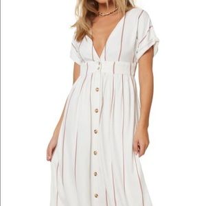 O’Neill Reid Striped Midi Dress